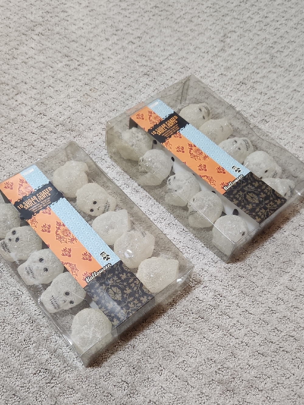 Vintage Halloween Sugar Coated White Skull String Lights - Picture 9 of 9